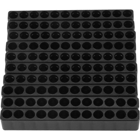 10pcs 12-Hole Screwdriver Bit Holder Black For Six Angle 6.35mm-- (1/5)