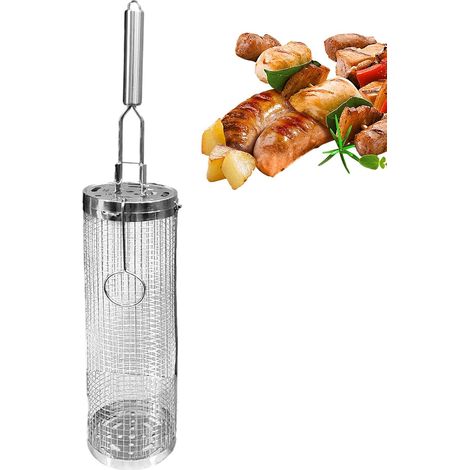 Gril Tube En Filet En Acier Inoxydable Avec Poign e Pour (1/5)