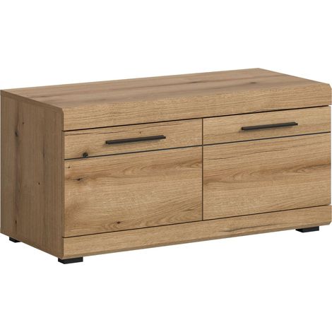 Porte-Manteaux Banc de Couloir Meuble à Chaussures en chêne, env. 90 x 44 x 40 cm (1/5)