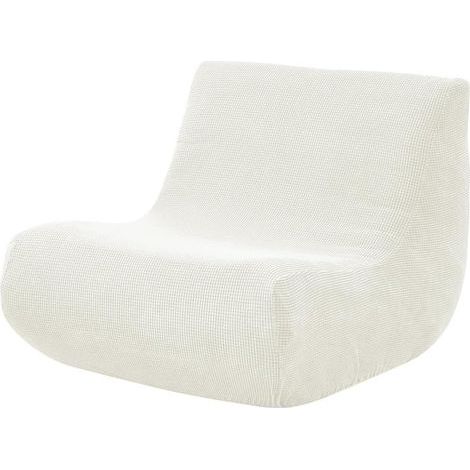 Weißer Stretch-Sofabezug – Weiches Polyester-Elastan-Gewebe – Rutschfest mit 360°-Gummiband – Für Sofas ohne Armlehnen (1/5)