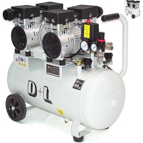 Flüster Kompressor Luftkompressor 50L leise Druckluft Kompressor 69dB 44311
