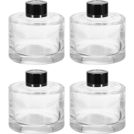 Leere Glasflasche für Duftstäbchen, Duftzubehör, nachfüllbar, Aromatherapie, Behälter, Duftstäbchen-Diffusor, DIY, Zuhause, Badezimmer, 4 Stück, Fassungsvermögen 150 ml (1/5)