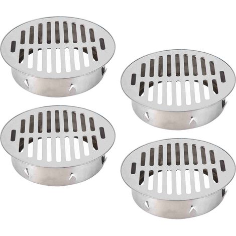 Couvercle de vidange de sol rond en acier inoxydable, bouche plate 160, pour balcon et terrasse, 4 pièces (1/5)