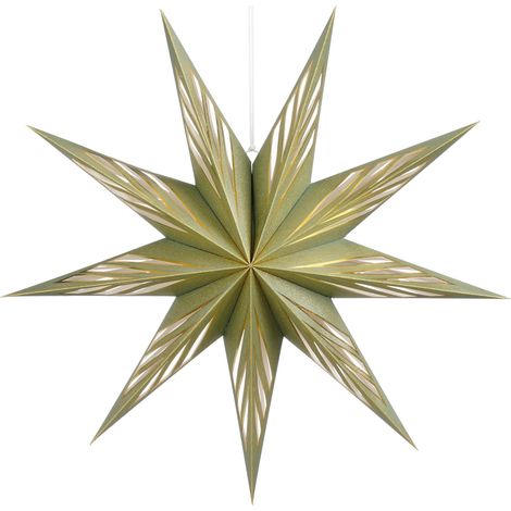 Mica Decorations Weihnachtsanhänger Stern Papier Ø 75 x 18 cm grün