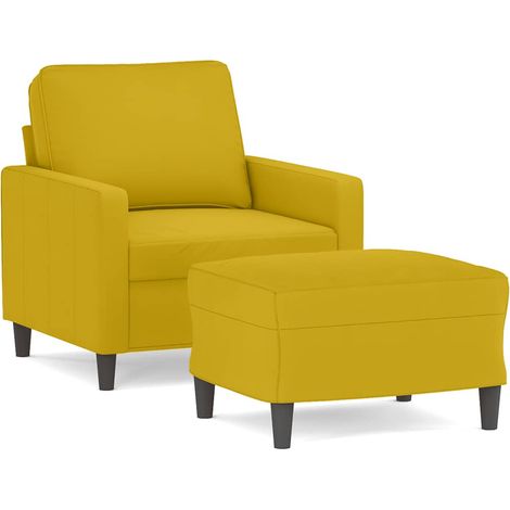 Maison Exclusive - Sessel mit Hocker Gelb 60 cm Samt