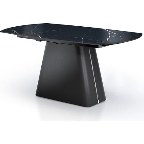 Mesa extensible de cerámica para comedor Libin - Negro (1/5)