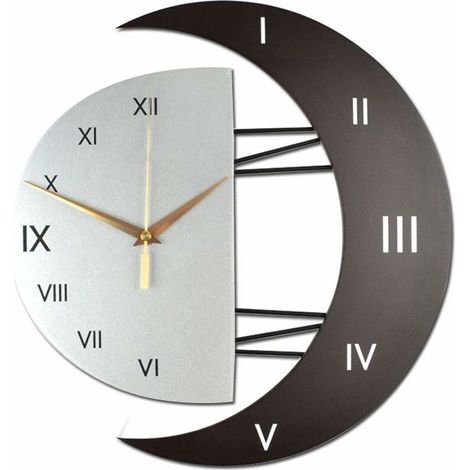 Horloge Murale Moderne Design Silencieuse Horloge Cuisine Cadre en Forme de Lune Créative Horloge de Décoration pour la Maison (1/5)