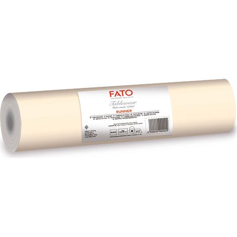 FATO - Runner da Tavola, Effetto Tessuto, Dimensione 0.4x24 m, Pretagliato ogni 1.20 m, Confezione da 20 Runner, Carta a secco, Airliad, Alta Qualità, Colore Ivory (1/5)