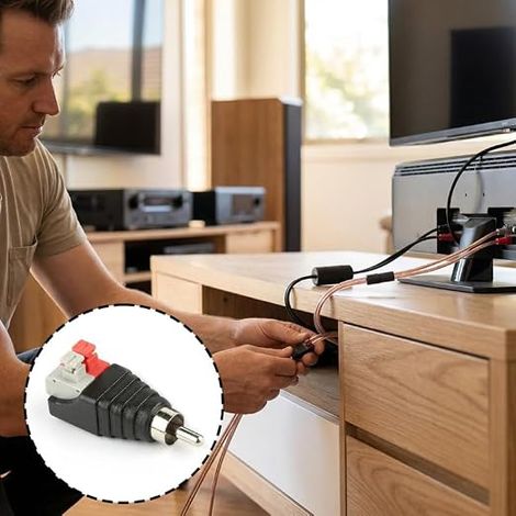 Fiche Jack pour Enceinte Adaptateur Jack 3,5 mm mâle vers bornier à 3 Broches connecteur Jack 3 Poles sans Soudure (1/3)