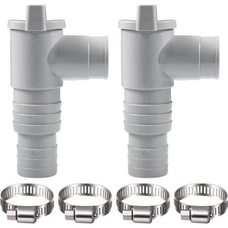 2 Pièces Adaptateur de Piscine, Raccord de Tuyau de 32 mm avec Robinet d'Arrêt (1/4)