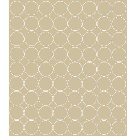 Adesivi circolari da 5 cm, pois, 72 pezzi, beige lucido