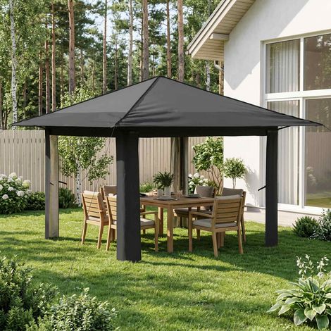 Abri de jardin sans paroi 3,3 x 3,3 m Gris clair et anthracite (1/5)