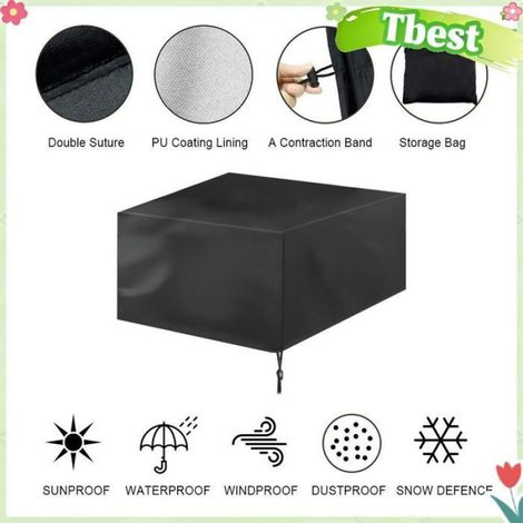 Housse Anti-Poussière - Tissu Oxford - Pour Table Et Chaise D'Extérieur - 6 Tailles Disponibles (1/5)