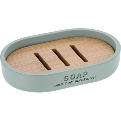 Portasapone in poliresina - bambù verde eucalipto - Tendance