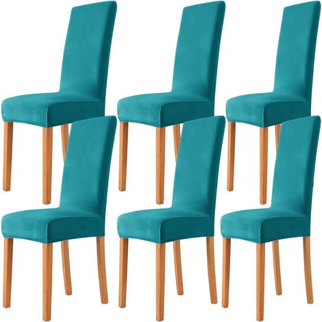 Housse de chaise en velours extensible, housse de chaise universelle, adaptée aux hôtels, banquets, mariages, fêtes, 6 pièces