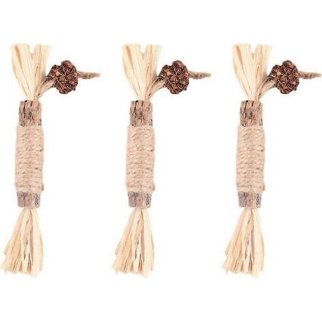 Katzenkauspielzeug, Zahnreinigung, Matatabi-Stick für Kätzchen, Set mit 3 kleinen Kaustäbchen, Zahnpflege, Zahnfleischberuhigung, natürliches Anti-Stress-Spielzeug.