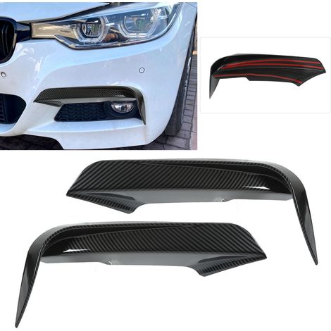 2 pièces Vent Canard pour Pare-choc Avant, ABS Style Fibre de Carbone, Compatible BMW Série 3 F30 F31 320i 328i M Sport (1/5)