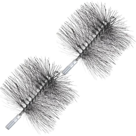 Brosse de nettoyage cheminée ronde en acier inoxydable (2 pièces) (1/5)