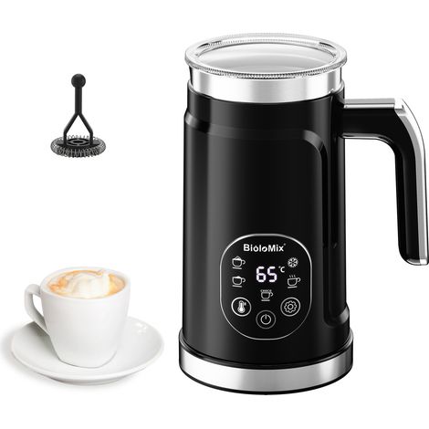 Mousseur à lait électrique, mousseur à lait électronique tactile entièrement automatique, mousseur à lait pour café, 240 V (noir) (1/5)