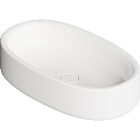 IDILLA vasque 60x35. Blanc brillant. Bonde. Siphon Noir mat