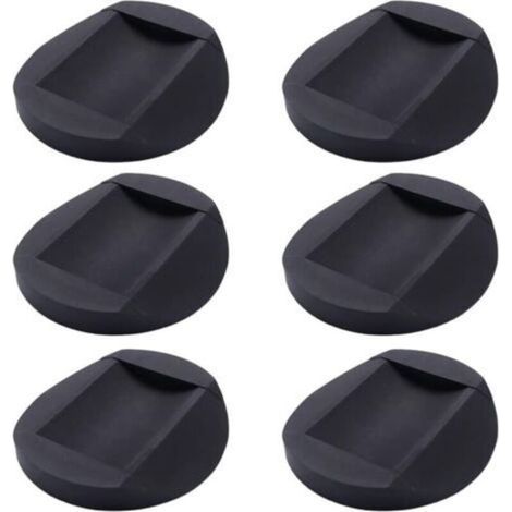Lot de 6 patins antidérapants en caoutchouc pour meubles, coussins pour pieds de chaise, tous sols, roulettes pour meubles, noir (1/5)