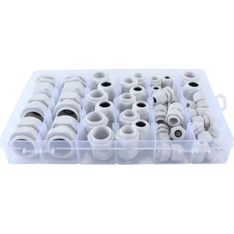 Ensemble de presse-étoupes 46 pièces, passe-câbles IP68, étanches M12, M16, M20, M25, connexions plastiques réglables, pour jardin extérieur, boîtier de commande (1/5)