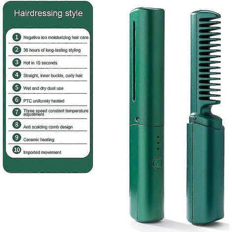 Rechargeable Mini Hair Straightener, Portable Cordless Hair Straightener Combs,100% New (1/5)