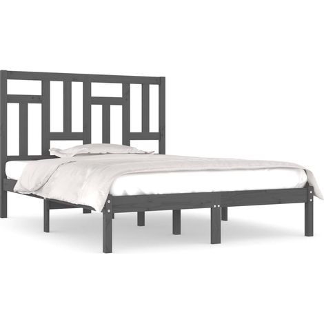 Maison Exclusive - Massivholzbett Grau Kiefer 200x200 cm