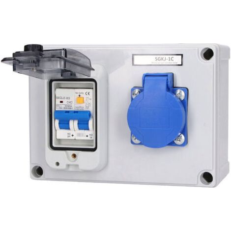 Prise de courant murale bote de prise électrique norme allemande 200250V avec 230V 40A 1P + N RCD (1/4)