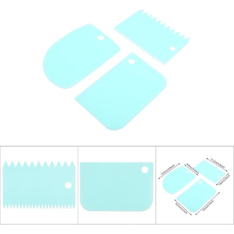 3 Pièces Spatules Souples Pâtisserie, Outils de Cuisine pour Décoration Gâteaux et Pâtisseries (Bleu) (1/5)