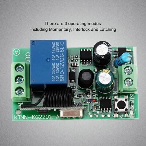 Module récepteur de relais - 1CH - AC 220V - 2 émetteurs 433MHZ - Réception sensible ≥-105dBm (1/4)