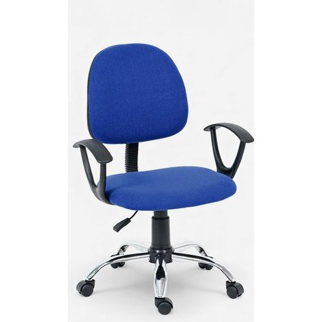 Silla de escritorio giratoria y acolchada en tela Atlas - Azul Marino (1/4)