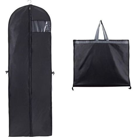 Housse Robe de Mariée 60x180cm Housse Vetement Longue Fenêtre Visible de Demoiselle D'honneur Anti Poussière Etanche Mite Humidité Pliable et Portable Fermeture à Glissière Bilatéral(1PCS) (1/5)