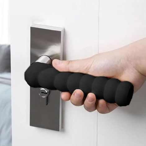 APEX Lot de 4 protections de poignées de porte - Noires - En mousse - Protection murale - Conviennent aux portes et murs de chambres (1/4)
