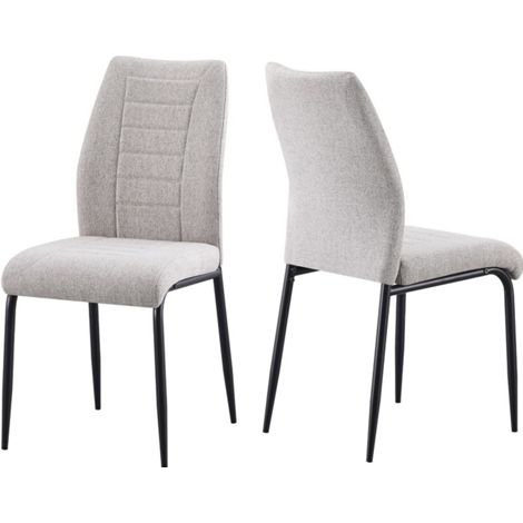 Chilton Indoor Dining Chair (Pack of 4) - L58.5 x W43 x H94 cm - Grey Fabric