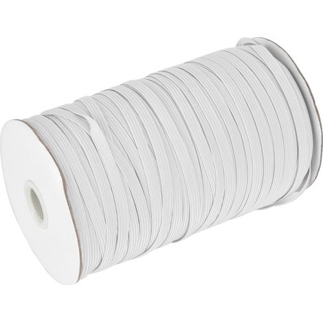 200 yards/rouleau de bande élastique haute élasticité multifonctionnelle pour vêtements de protection, largeur 6 mm, blanc (1/5)
