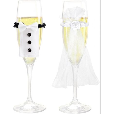 Décoration et Mariage pour Flûte à Champagne, Tasse à Vin Cadeau Couple, Tasse de Champagne Fête Banquet (1/5)