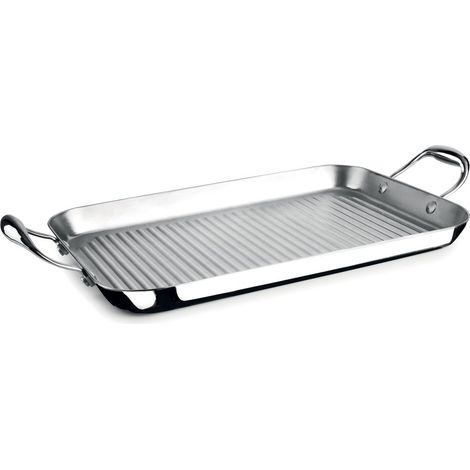 Grill plancha Ibili triply aluminium inox 38x25 cm (1/2)