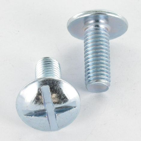 Vis Poelier tête ronde large Tête ronde large Fendue En Croix M8X14 Pas de 150 Acier zingué-30 pièces (1/3)