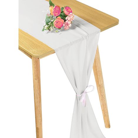Musselin-Tischdecke 71 x 305 cm, Tüll für Hochzeiten/Verlobungen/Partys, romantische Tischdekoration