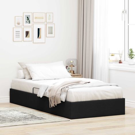 Estructura de Cama Ottoman Negro 100 x 200 cm tela (1/5)