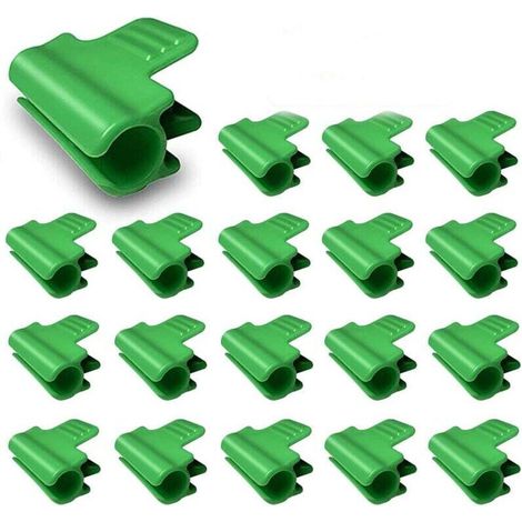 Lot de 35 clips pour serre de jardin,clips pour tube d'ombrage de jardin et 1 sac à cordon pour support saisonnier des plantes, filet à oiseaux, accessoires en tissu d'ombrage (15-16mm) (1/4)