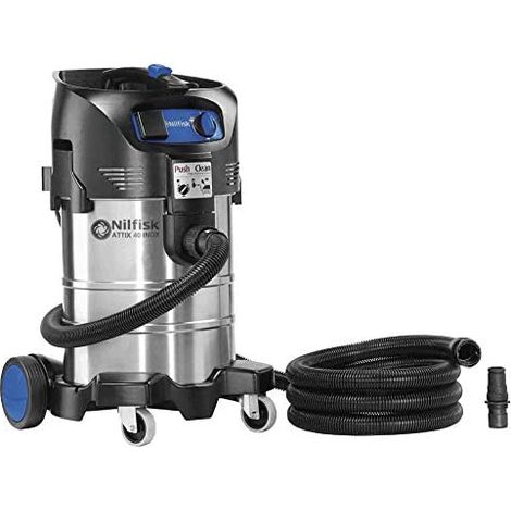 Nilfisk Attix 40-21 PC Inox Estrattore di Polvere 37 Litri 1500W Nero-Argento (1/3)