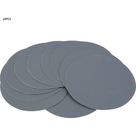 6-inch (15.2 cm) round sandpaper – Pack of 10, grit 180 to 10,000, plant fibers, wet/dry use (1/5)