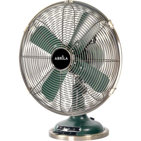 ventilatore da tavolo capitolio oliva/pelle 37w 3 velocità 4asp fisso e rotativo 42x35x27cm