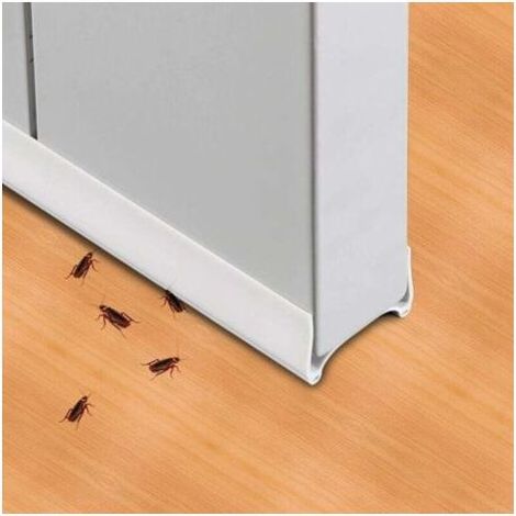 ALLIANDISBande d'étanchéité flexible en PVC pour bas de porte - Bande d'étanchéité pour bas de porte - Joint d'étanchéité efficace pour bas de porte，Découpable - Blanc,96cm (1/4)