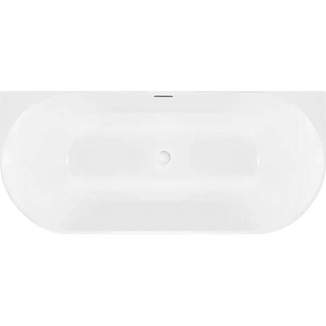 Vasca Bagno A Parete Rea Capri Slim 170 White  With Brushed Gold Plug Cap