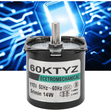 AC-Synchronmotor XD60KTYZ, 14W Permanentmagnet-Langsamläufermotor, drehmomentstarker, bidirektionaler Mikromotor mit niedriger Drehzahl, Exzenterwelle, 5 U/min, AC110V. (1/5)