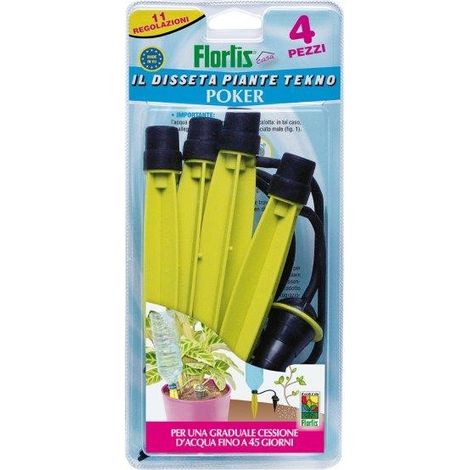 irrigazione disseta piante Tekno Poker Flortis 4 pezzi 45 giorni per le vacanze