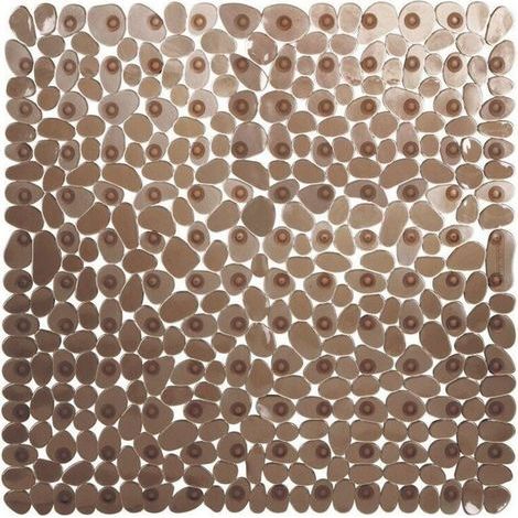 Tapis de Douche Antiderapant,54x54cm(Marron) Tapis de Douche Carrés,Tapis de Baignoire Antidérapant et Anti moisissure,Tapis de Bain Antiderapant Enfant,Lavable en Machine avec Ventouse Tapis (1/4)